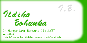 ildiko bohunka business card